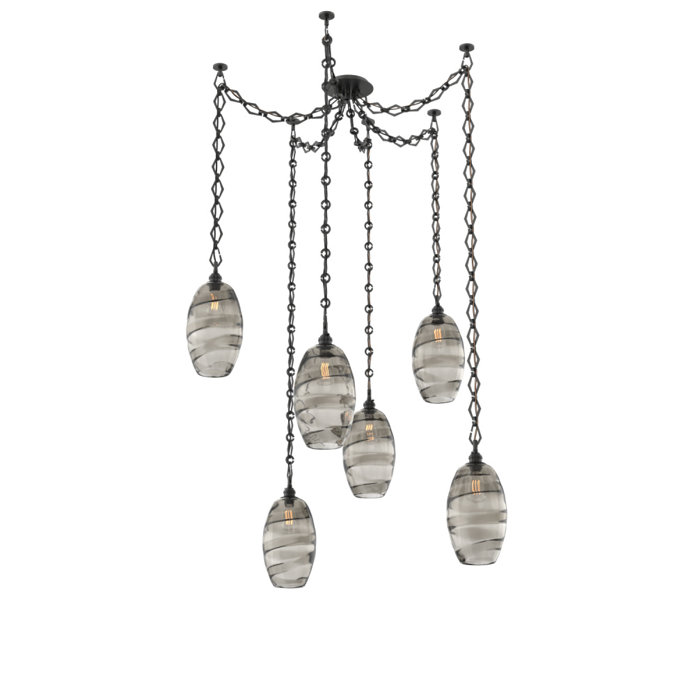 Ellisse Round 6pc Swag Multi-Pendant Chain