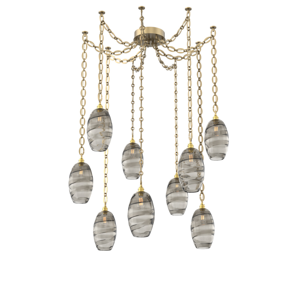 Ellisse Round 9pc Swag Multi-Pendant Chain