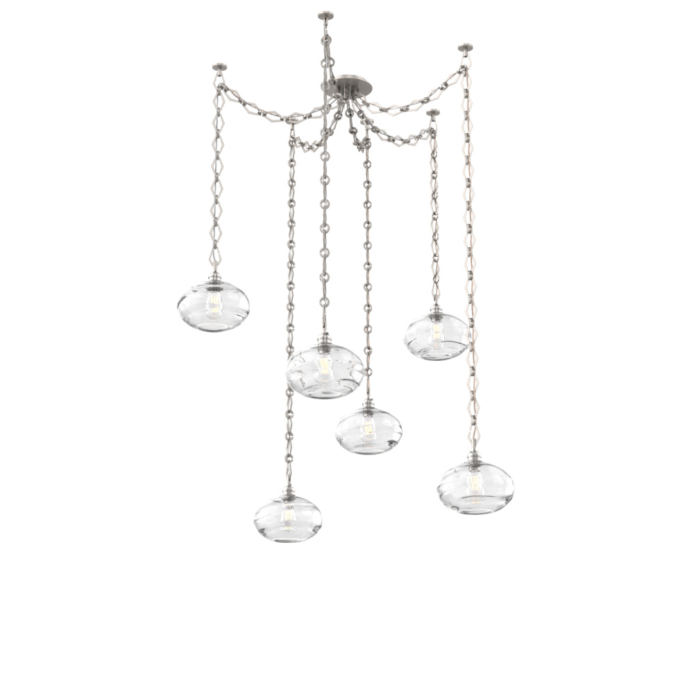 Coppa Multi Light Pendant Multi Port Canopy Beige Silver