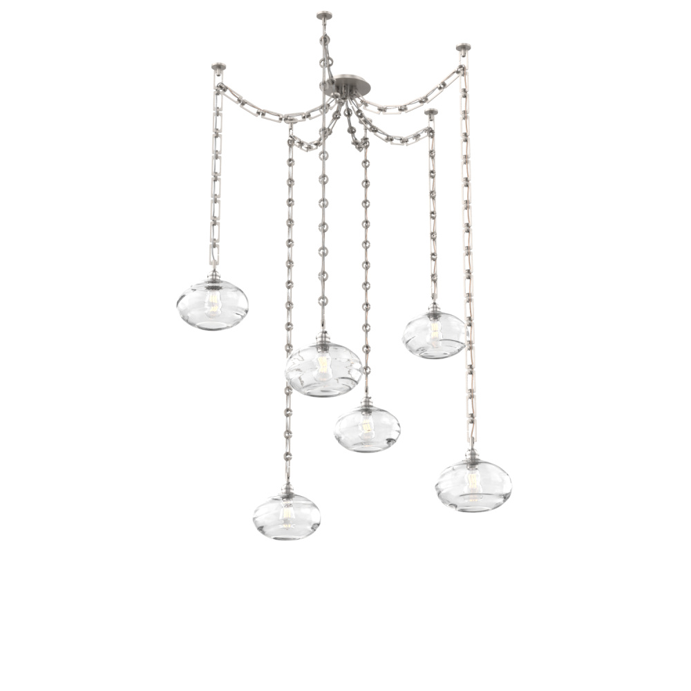Coppa Multi Light Pendant Multi Port Canopy Beige Silver