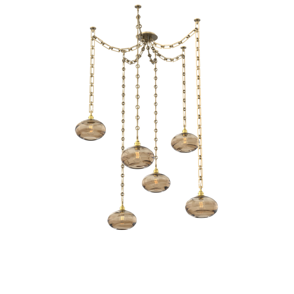 Coppa Multi Light Pendant Multi Port Canopy Gilded Brass