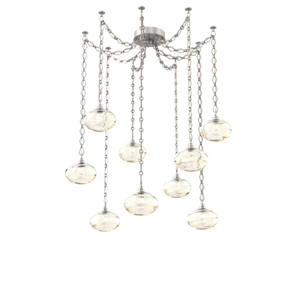Coppa Multi Light Pendant Multi Port Canopy Beige Silver