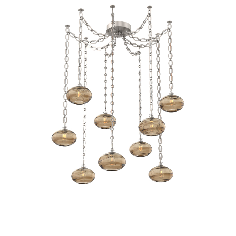 Coppa Multi Light Pendant Multi Port Canopy Beige Silver