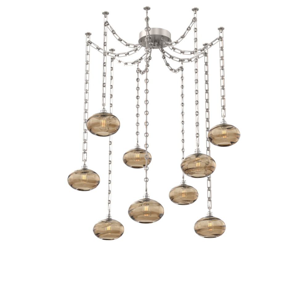 Coppa Multi Light Pendant Multi Port Canopy Beige Silver
