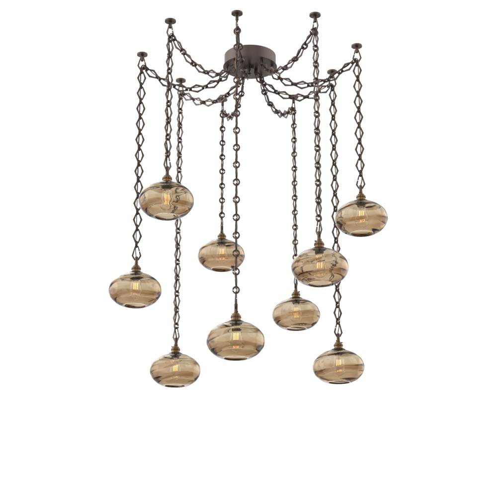 Coppa Multi Light Pendant Multi Port Canopy Flat Bronze