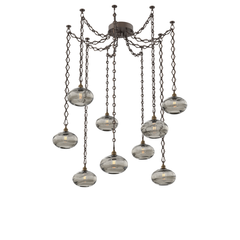 Coppa Multi Light Pendant Multi Port Canopy Flat Bronze