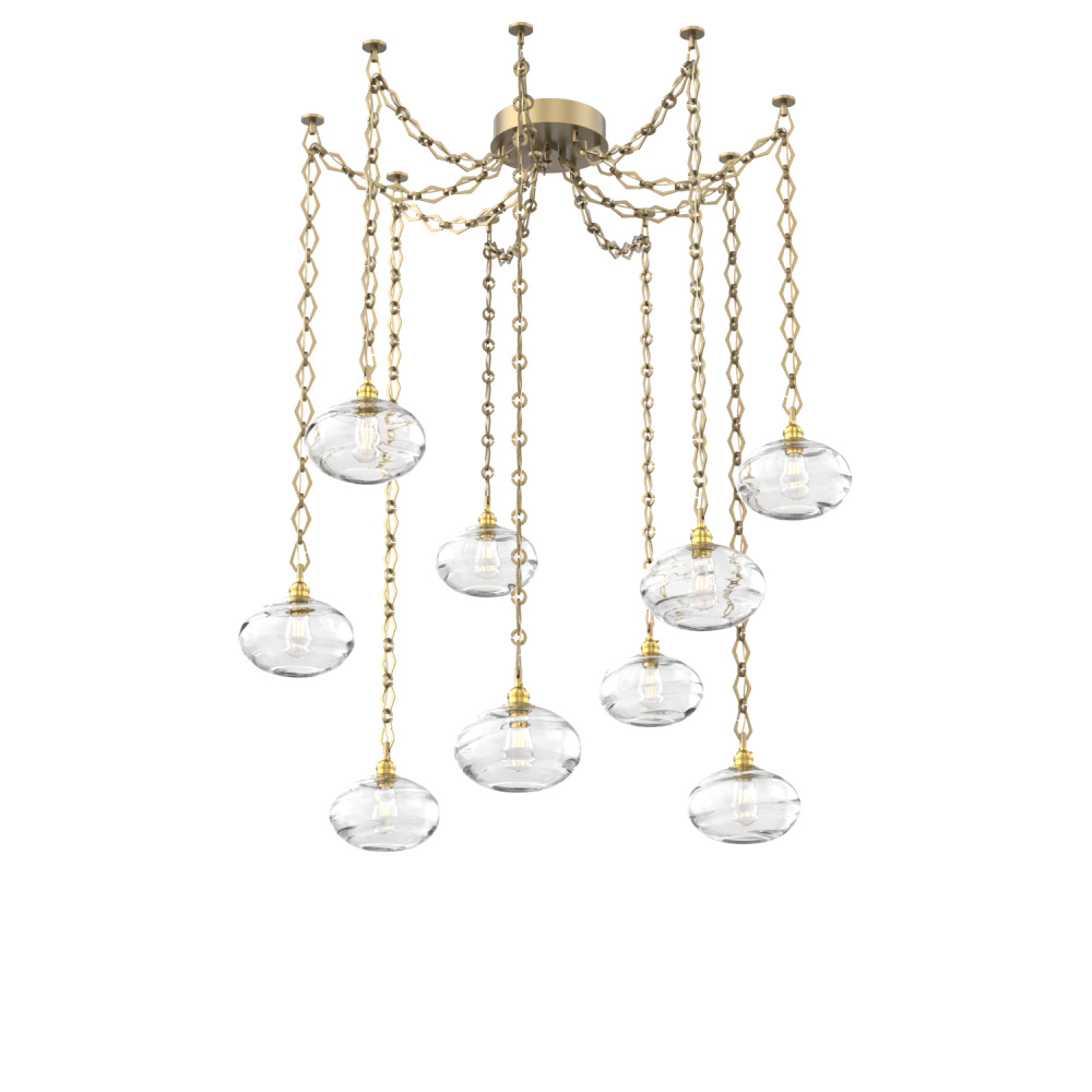 Coppa Multi Light Pendant Multi Port Canopy Gilded Brass