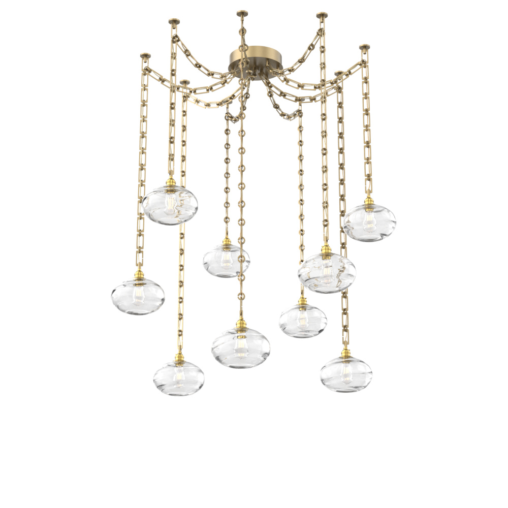 Coppa Multi Light Pendant Multi Port Canopy Gilded Brass