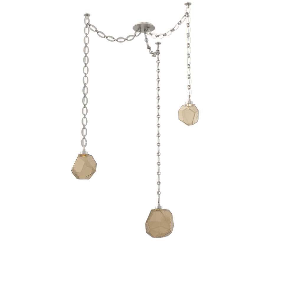 Gem Round Chain 3pc Swag Multi-Pendant