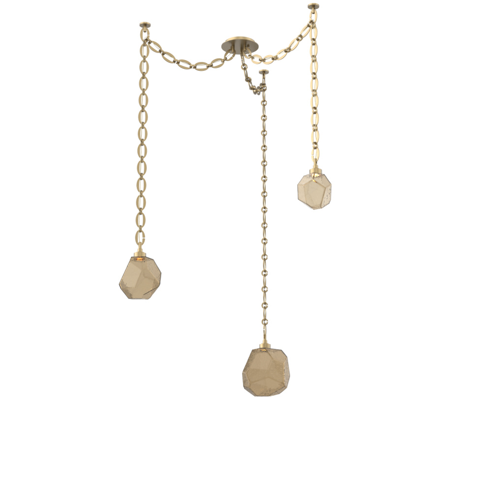 Gem Round Chain 3pc Swag Multi-Pendant