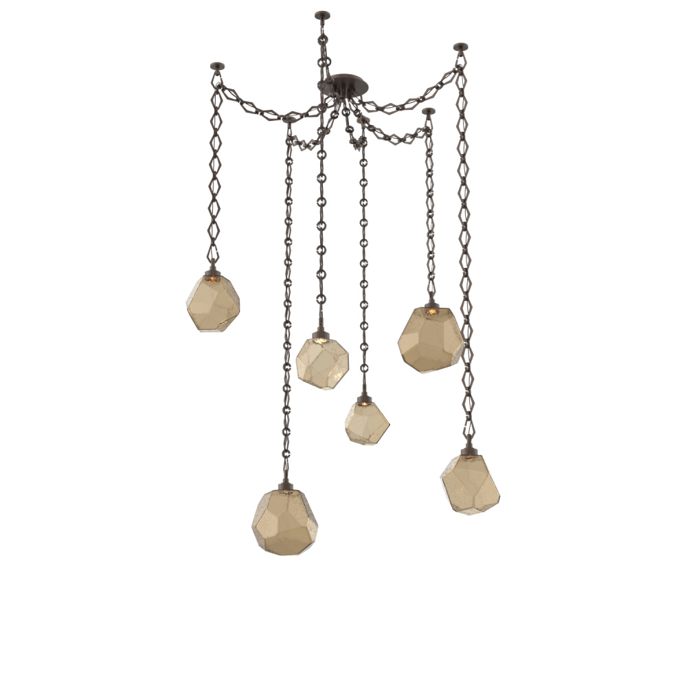 Gem Multi Light Pendant Multi Port Canopy Flat Bronze