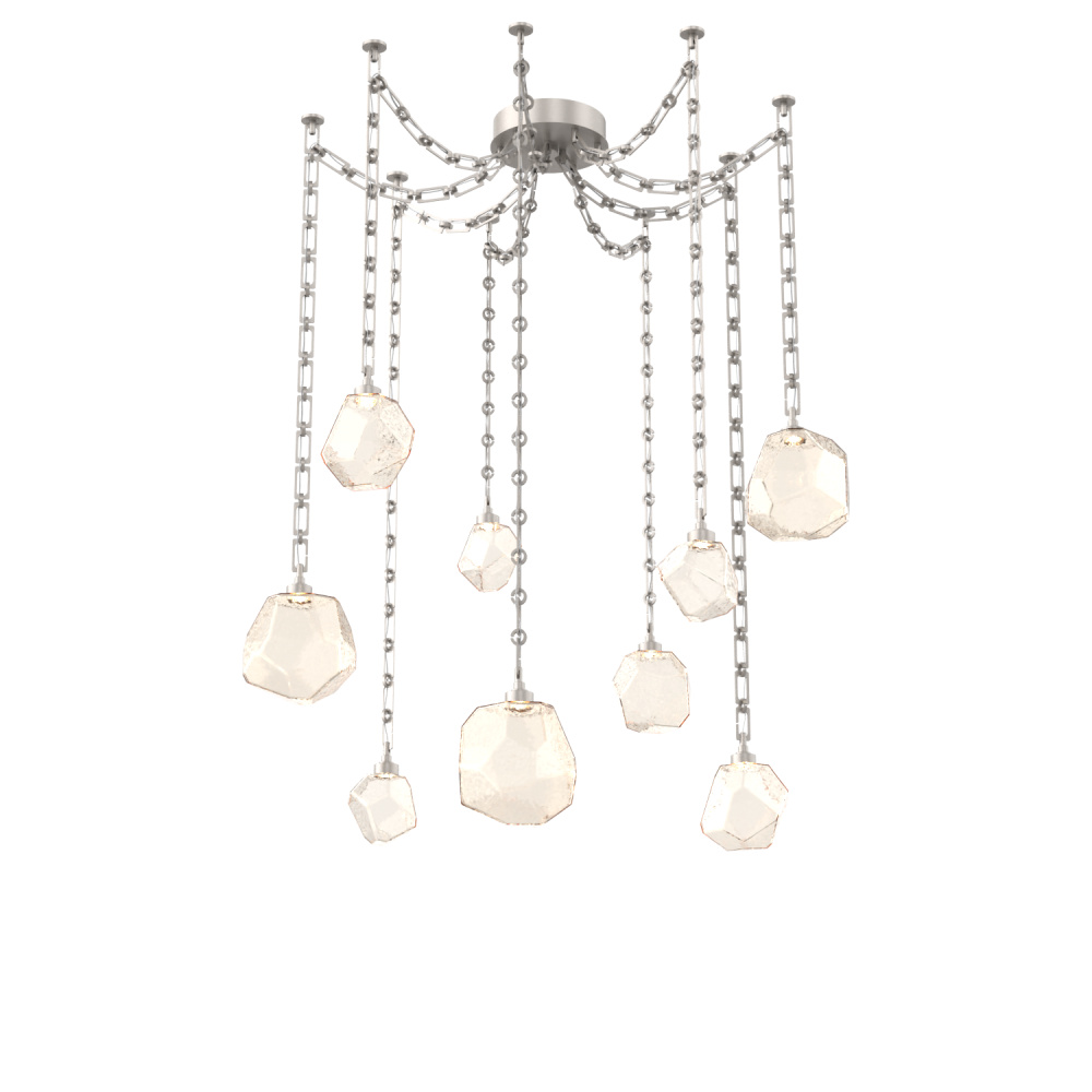 Gem Multi Light Pendant Multi Port Canopy Beige Silver