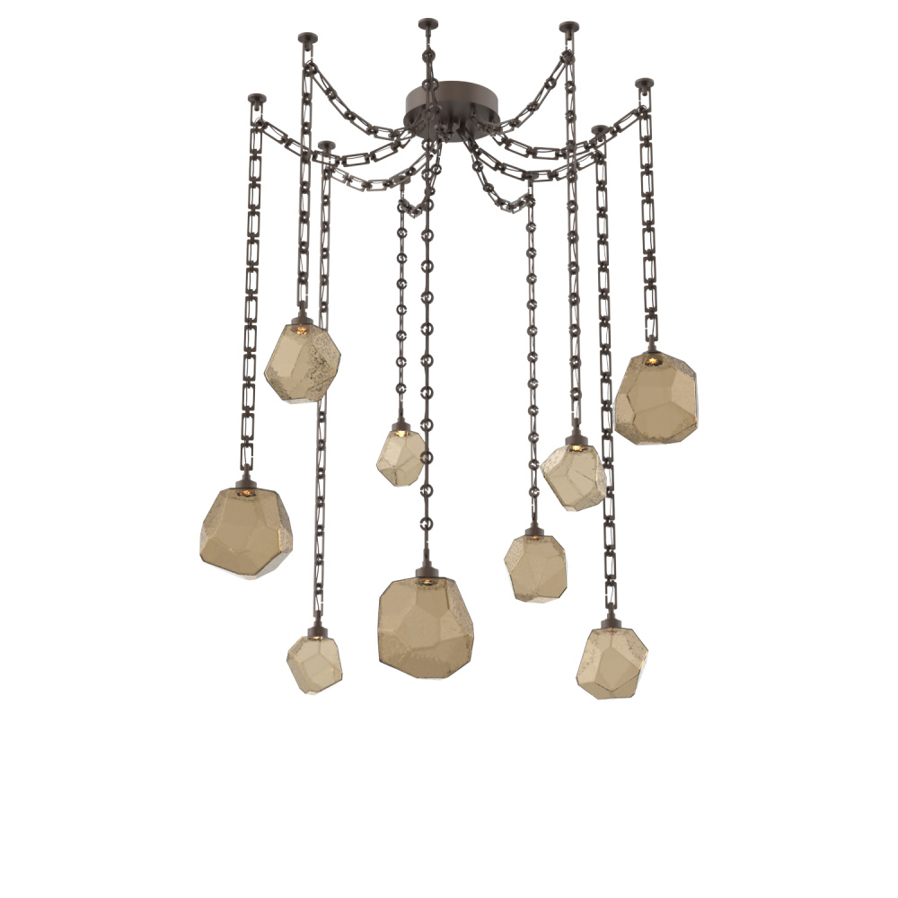Gem Multi Light Pendant Multi Port Canopy Flat Bronze
