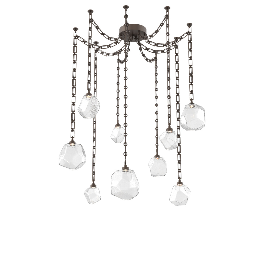 Gem Multi Light Pendant Multi Port Canopy Flat Bronze
