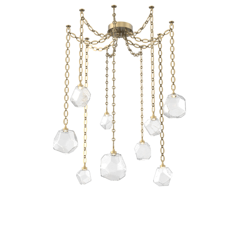 Gem Multi Light Pendant Multi Port Canopy Gilded Brass