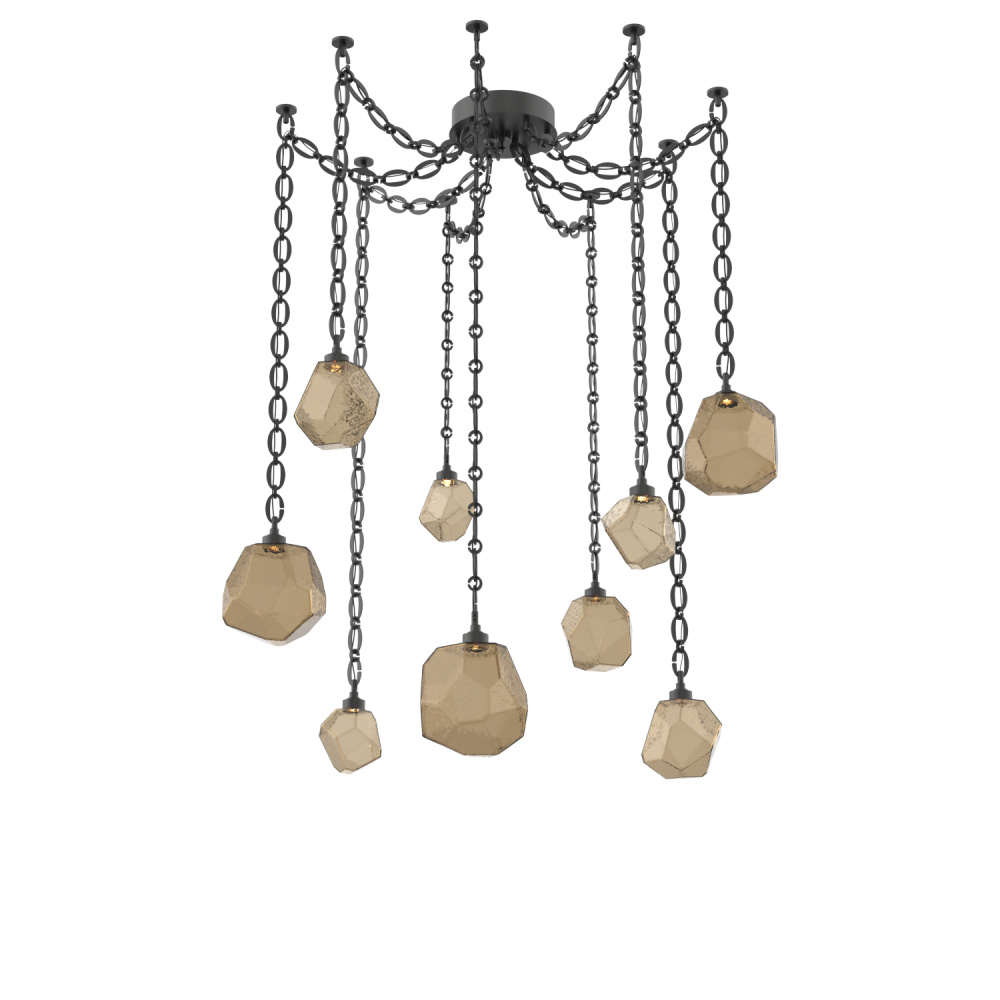 Gem Multi Light Pendant Multi Port Canopy Matte Black