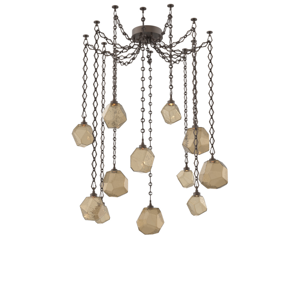 Gem Multi Light Pendant Multi Port Canopy Flat Bronze