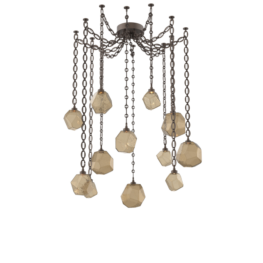Gem Multi Light Pendant Multi Port Canopy Flat Bronze