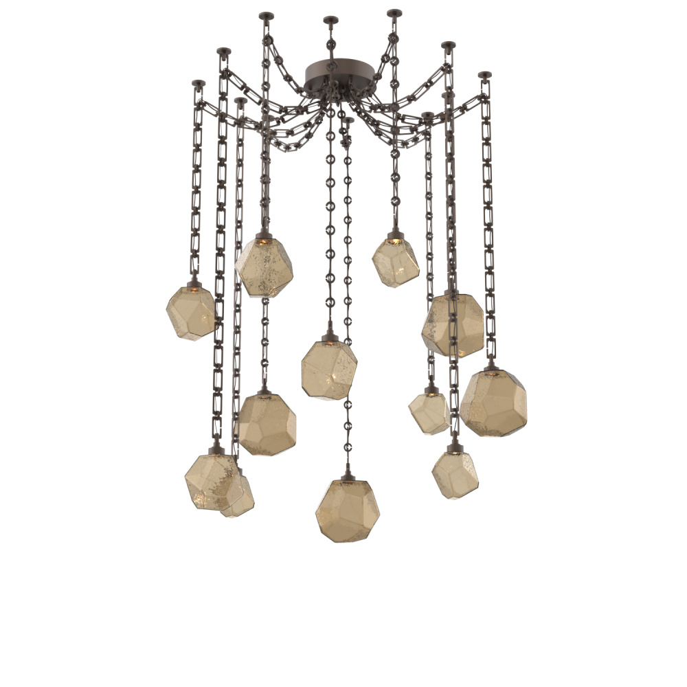 Gem Multi Light Pendant Multi Port Canopy Flat Bronze