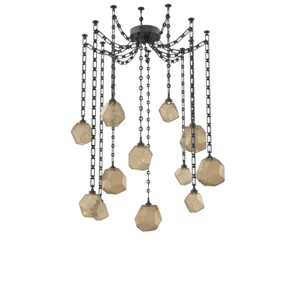 Gem Multi Light Pendant Multi Port Canopy Matte Black