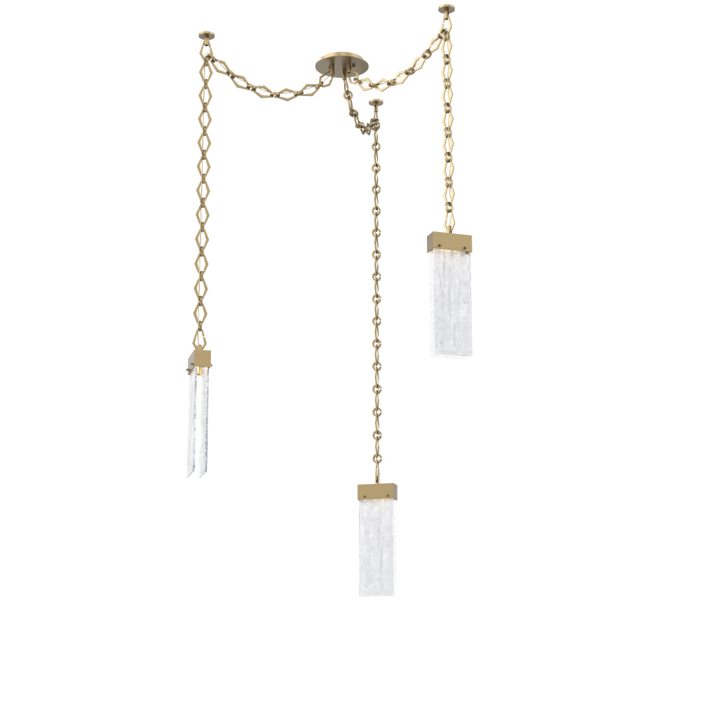 Parallel Multi Light Pendant Multi Port Canopy Gilded Brass