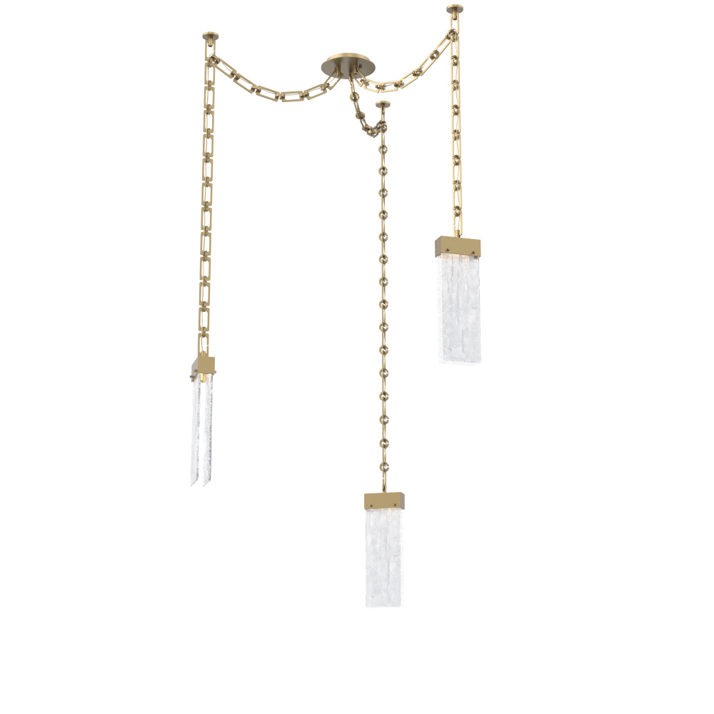 Parallel Multi Light Pendant Multi Port Canopy Gilded Brass