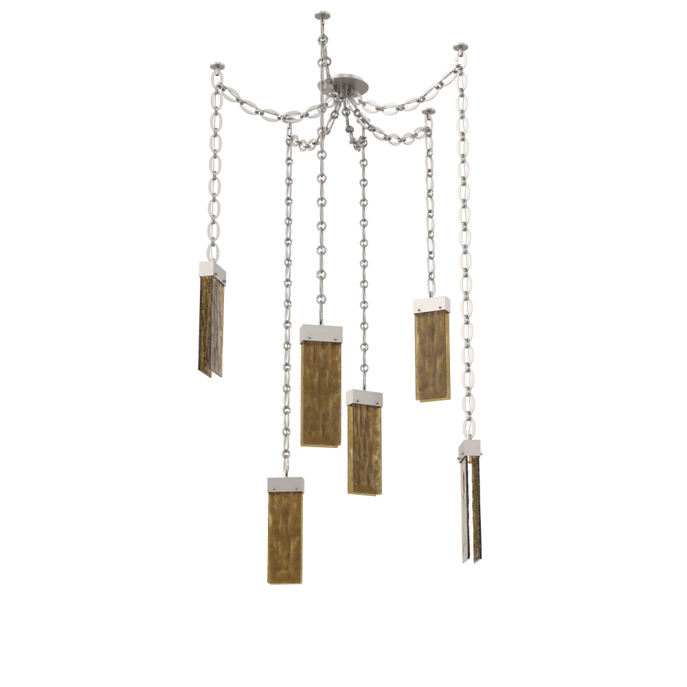 Parallel Multi Light Pendant Multi Port Canopy Beige Silver