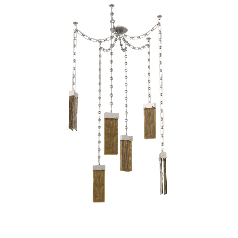 Parallel Multi Light Pendant Multi Port Canopy Beige Silver