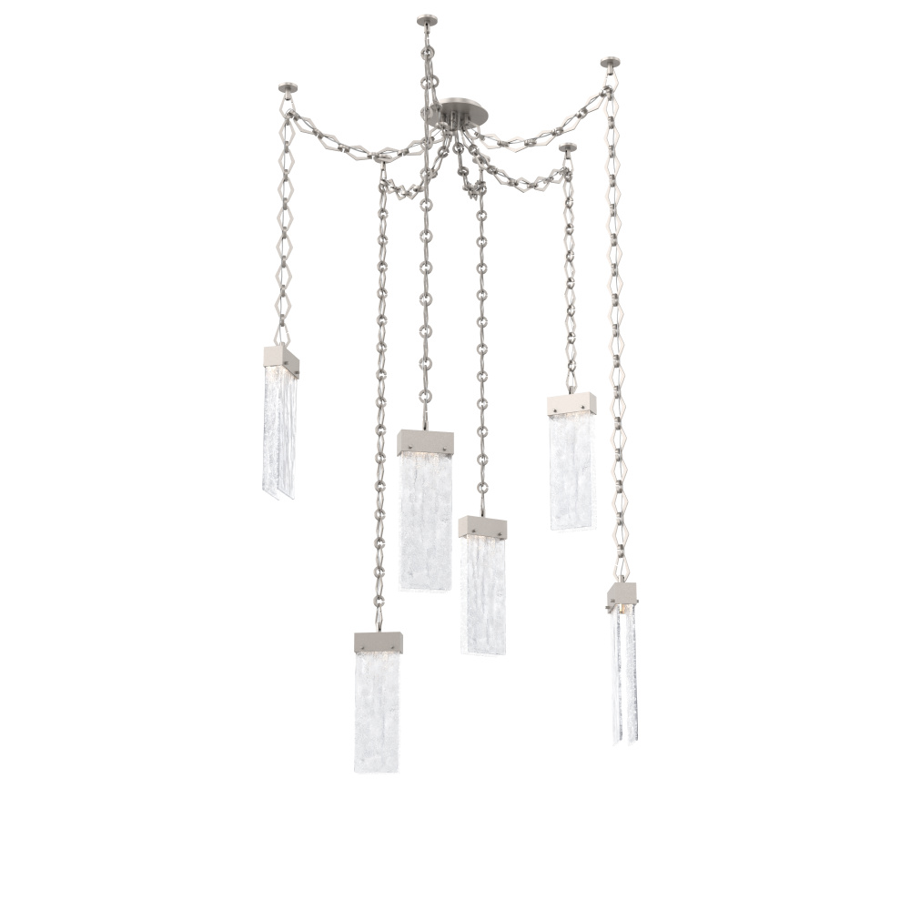 Parallel Multi Light Pendant Multi Port Canopy Beige Silver