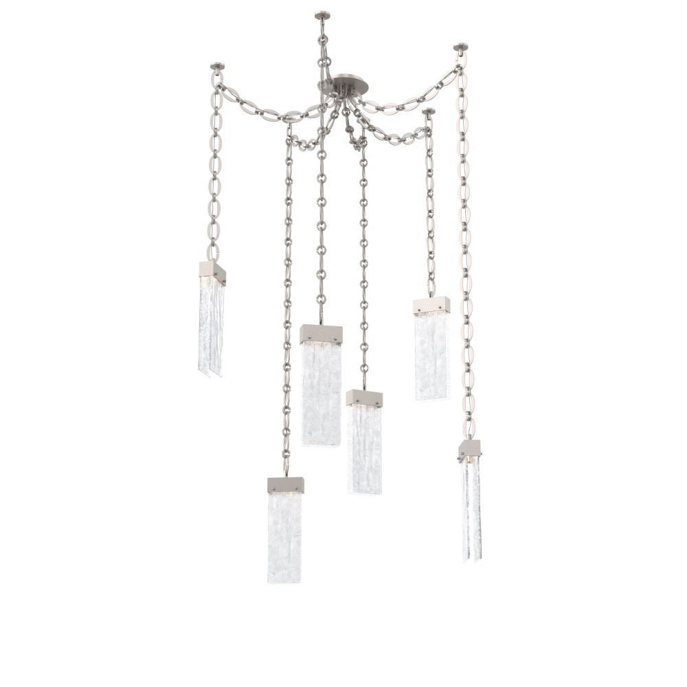 Parallel Multi Light Pendant Multi Port Canopy Beige Silver