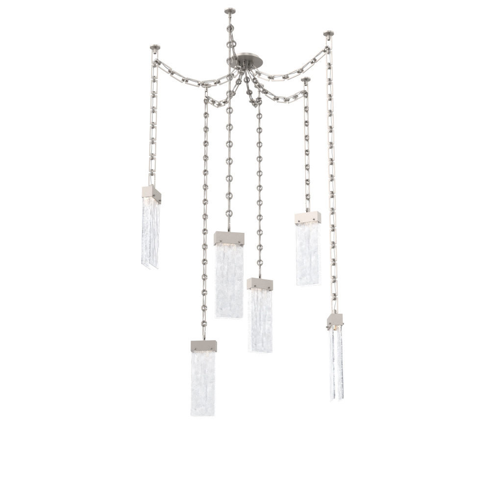 Parallel Multi Light Pendant Multi Port Canopy Beige Silver