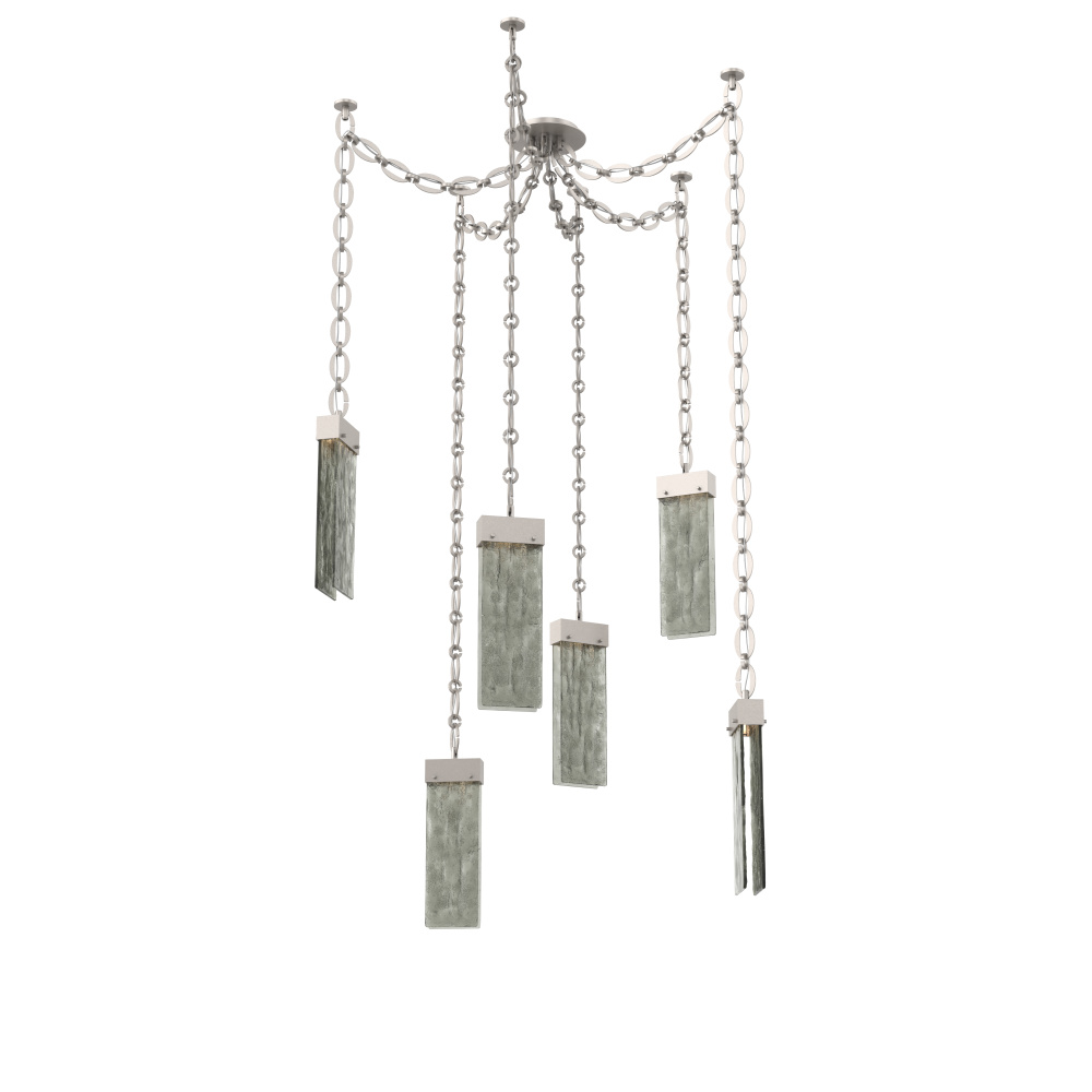 Parallel Multi Light Pendant Multi Port Canopy Beige Silver