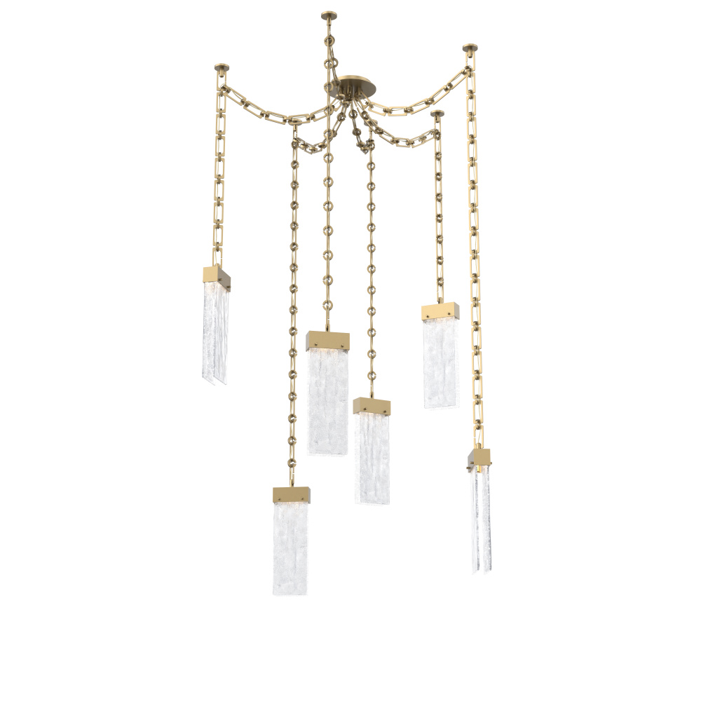 Parallel Multi Light Pendant Multi Port Canopy Gilded Brass