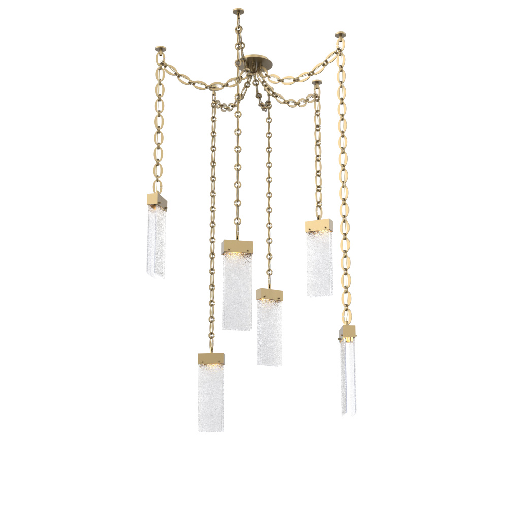 Parallel Multi Light Pendant Multi Port Canopy Gilded Brass
