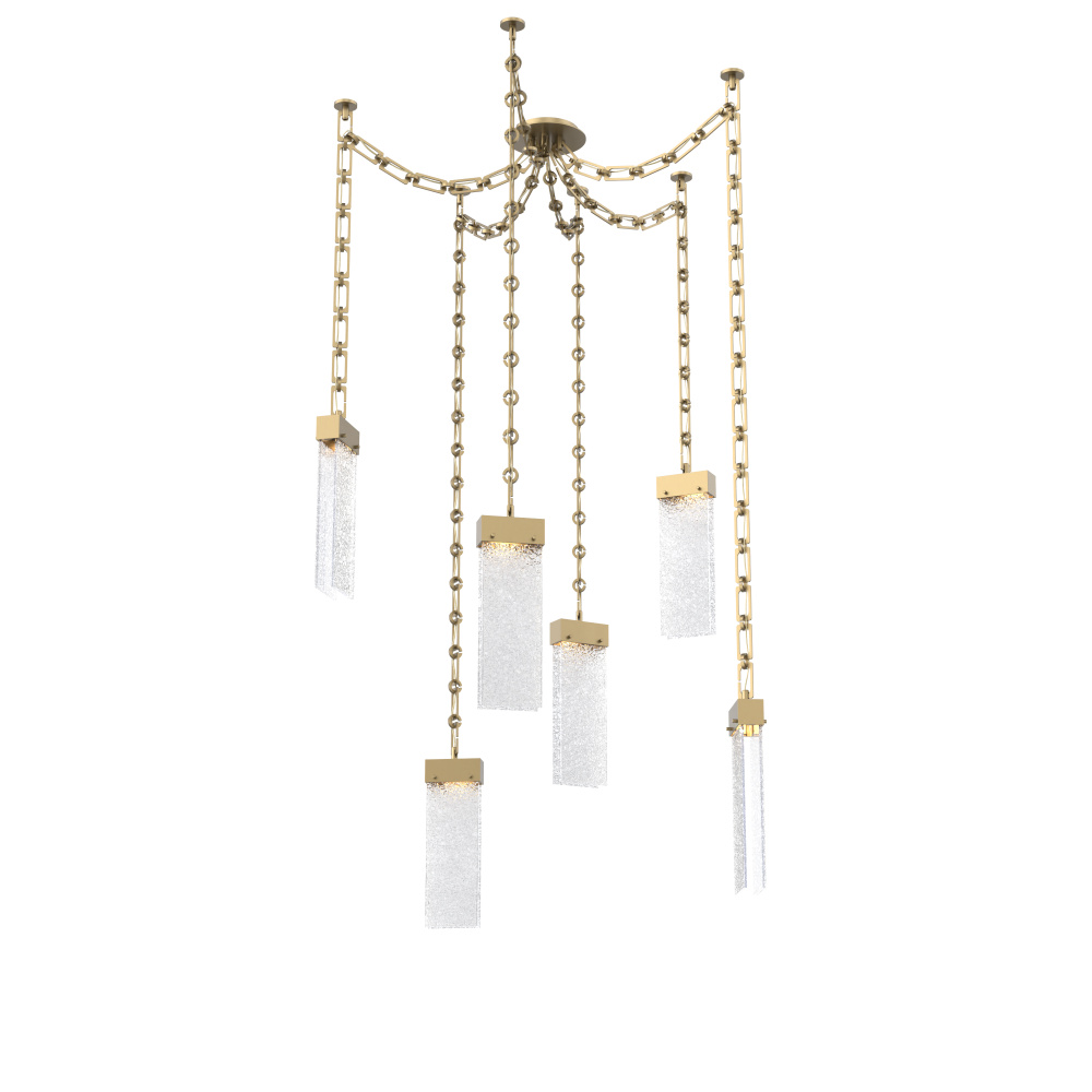 Parallel Multi Light Pendant Multi Port Canopy Gilded Brass