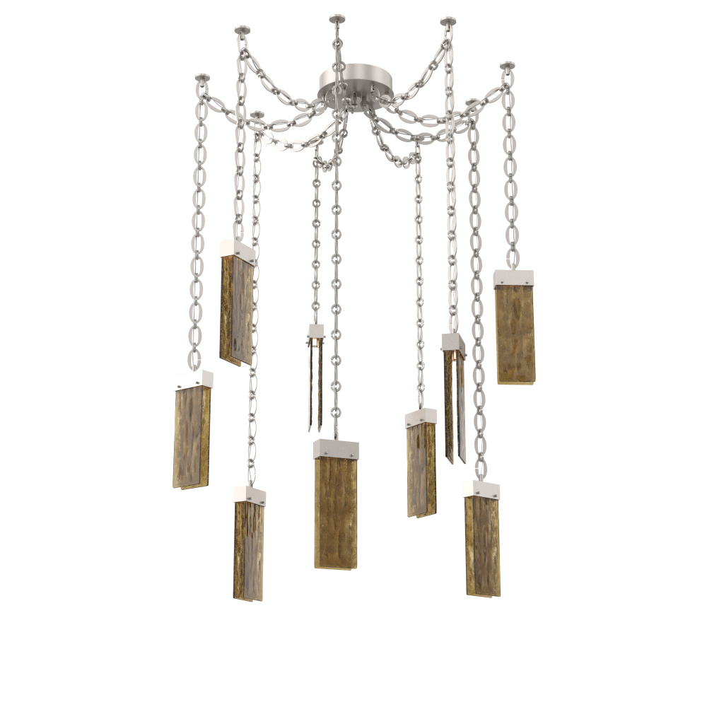 Parallel Multi Light Pendant Multi Port Canopy Beige Silver