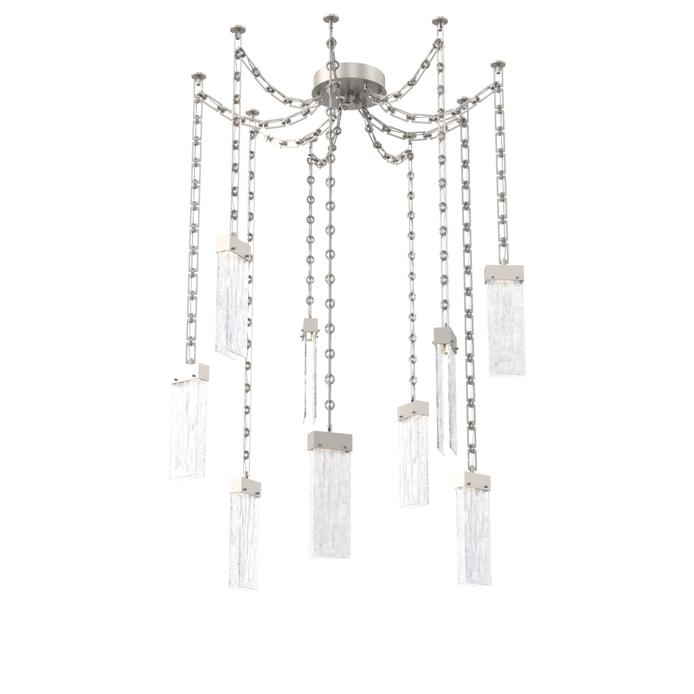 Parallel Multi Light Pendant Multi Port Canopy Beige Silver