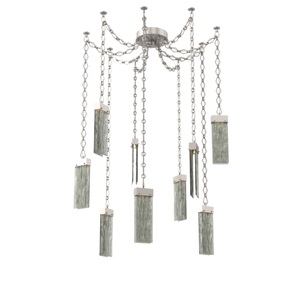 Parallel Multi Light Pendant Multi Port Canopy Beige Silver
