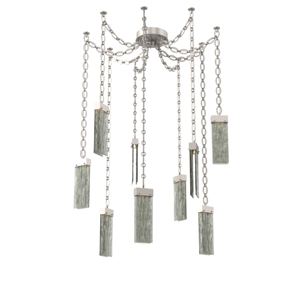 Parallel Multi Light Pendant Multi Port Canopy Beige Silver