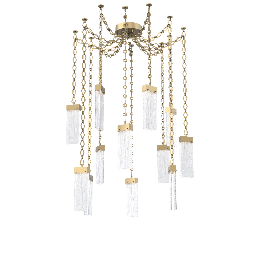 Parallel Multi Light Pendant Multi Port Canopy Gilded Brass