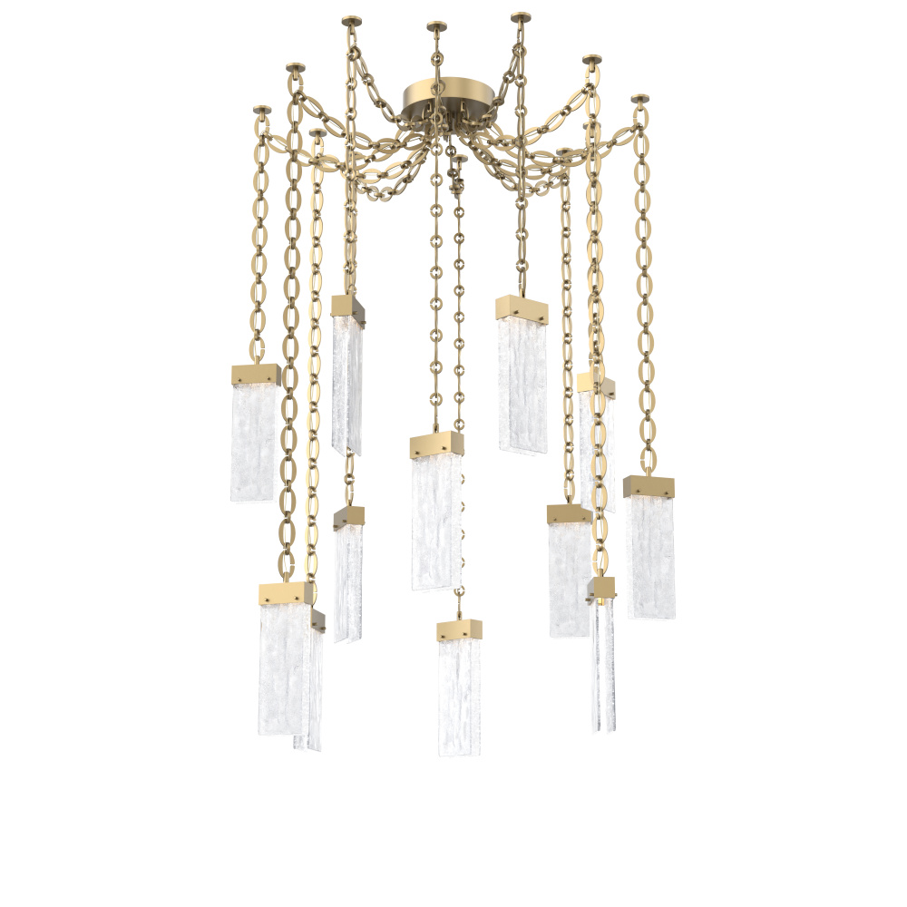 Parallel Multi Light Pendant Multi Port Canopy Gilded Brass