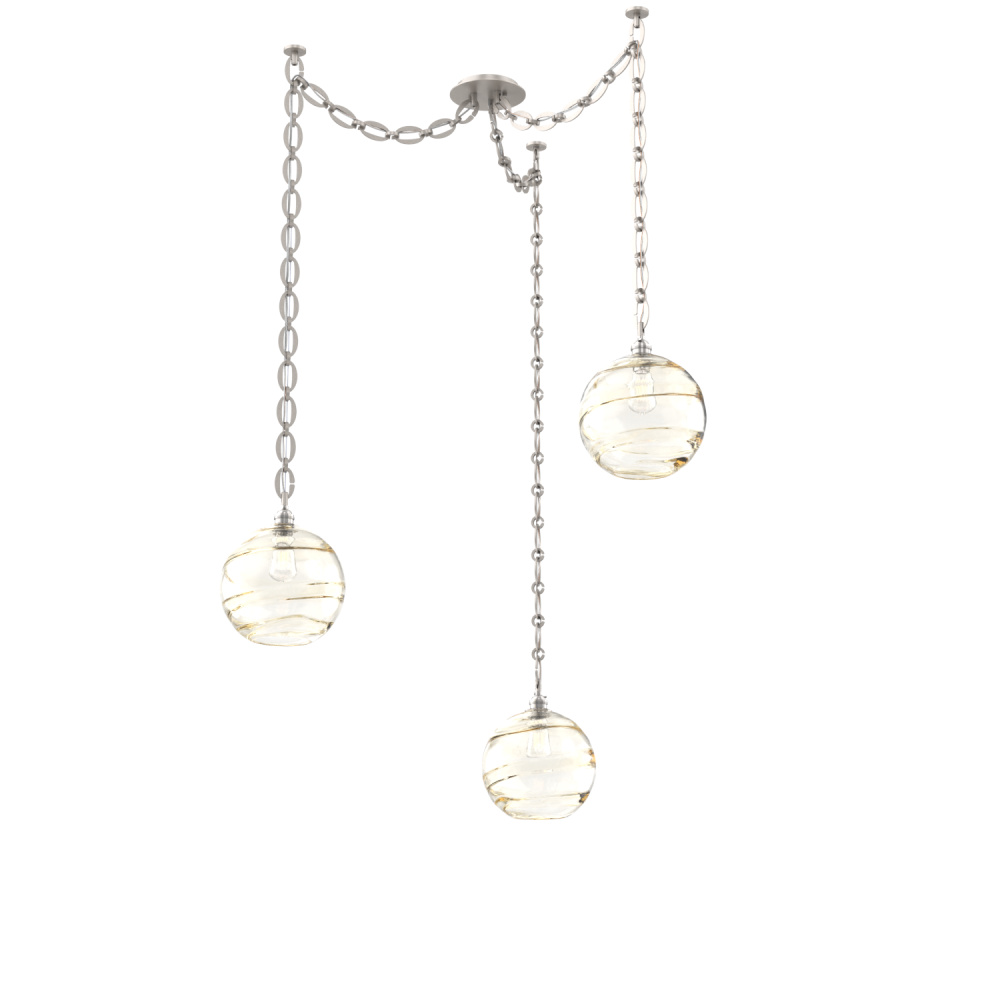Terra Multi Light Pendant Multi Port Canopy Beige Silver