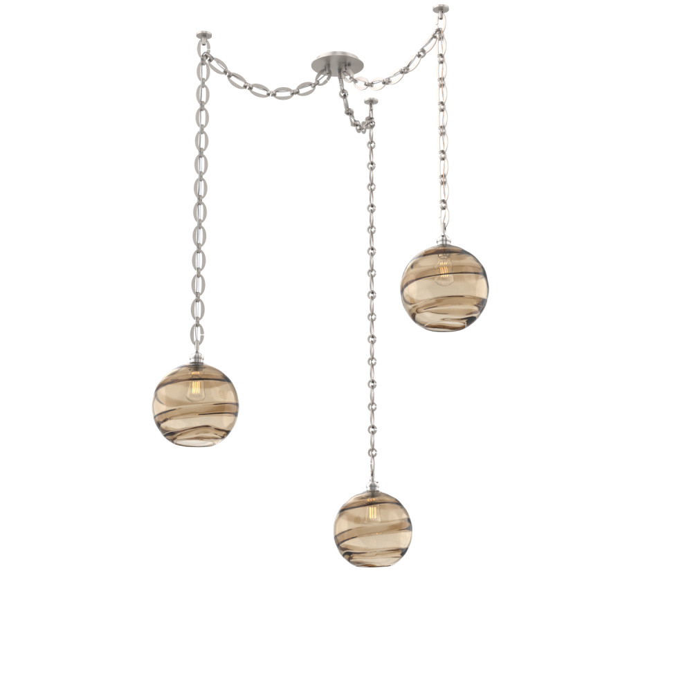 Terra Multi Light Pendant Multi Port Canopy Beige Silver