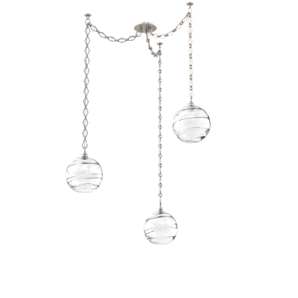 Terra Multi Light Pendant Multi Port Canopy Beige Silver