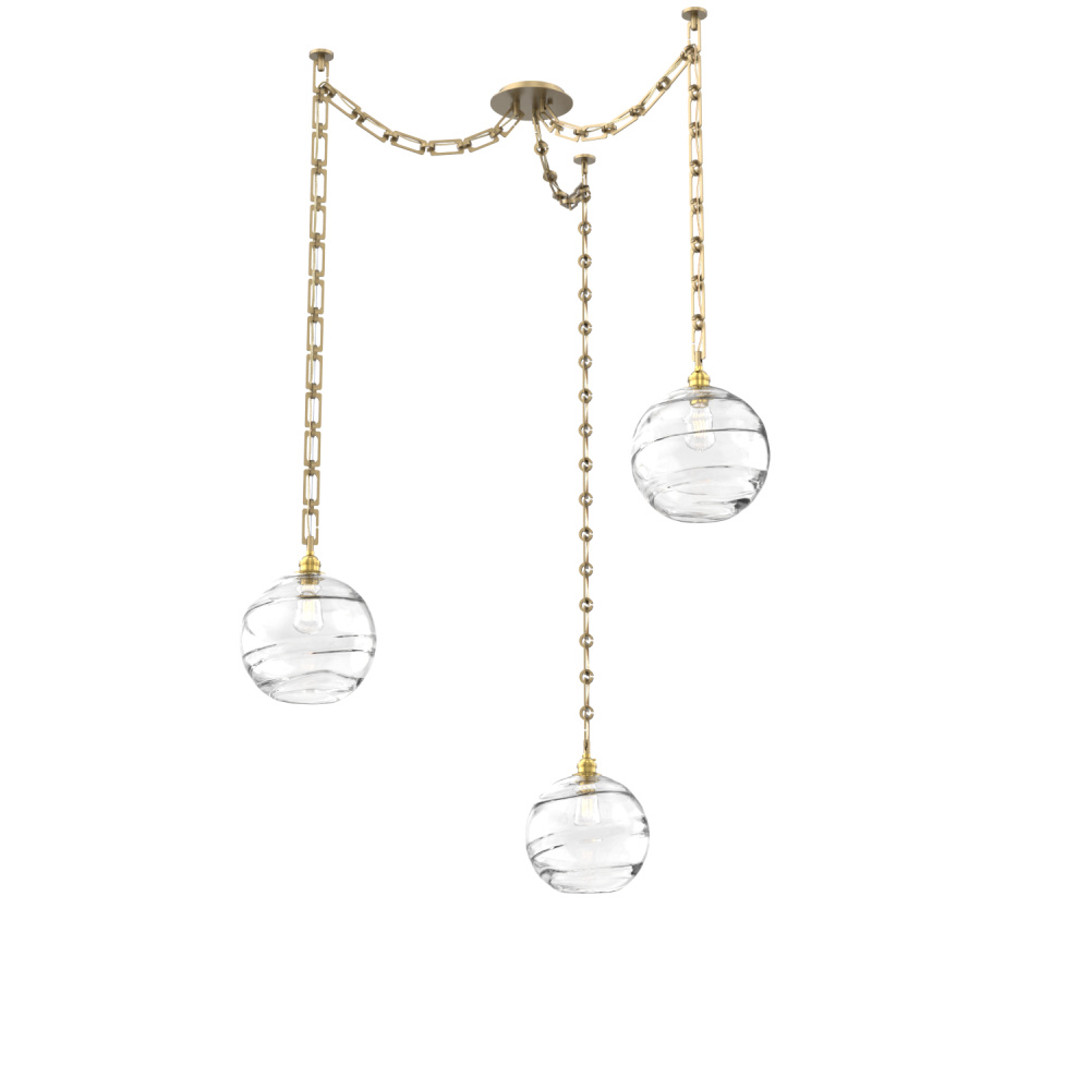 Terra Multi Light Pendant Multi Port Canopy Gilded Brass