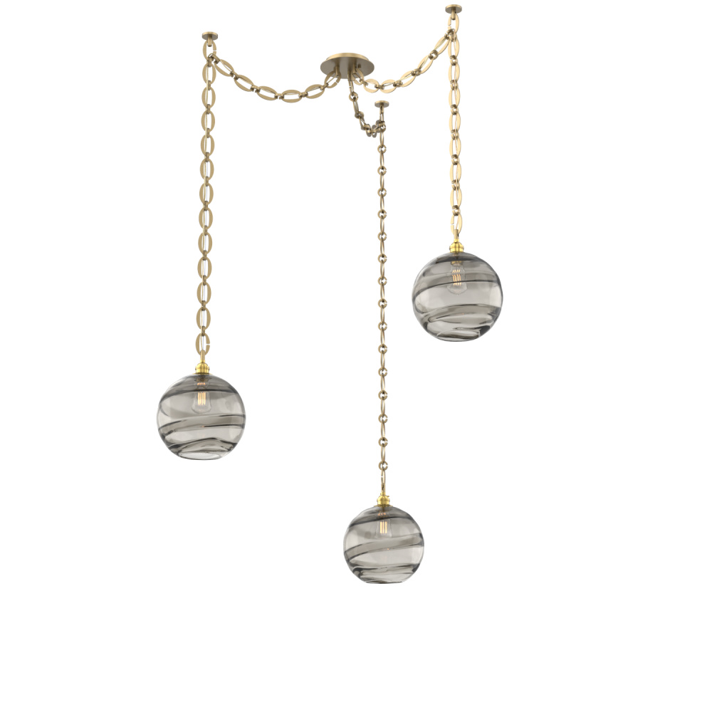 Terra Multi Light Pendant Multi Port Canopy Gilded Brass