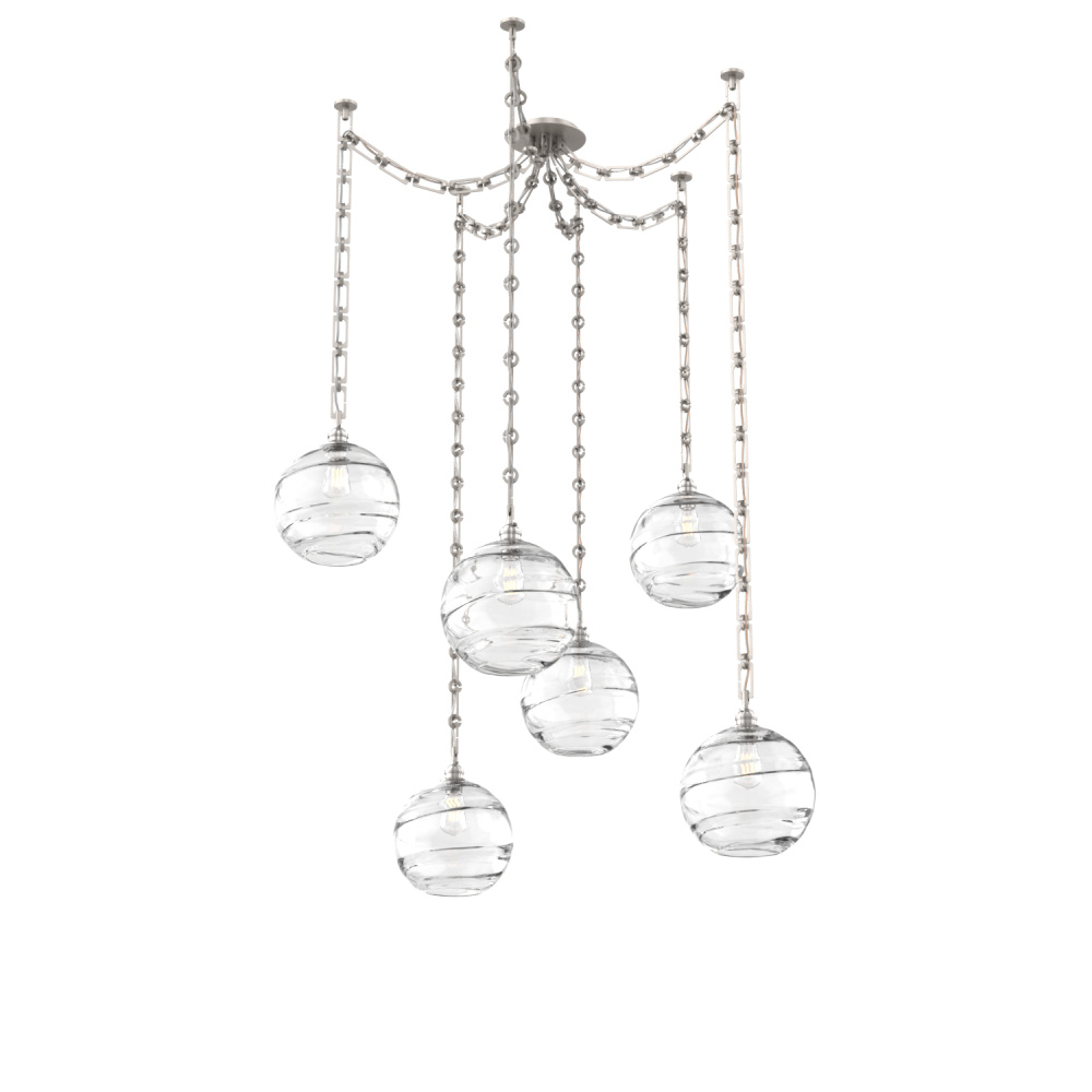 Terra Multi Light Pendant Multi Port Canopy Beige Silver