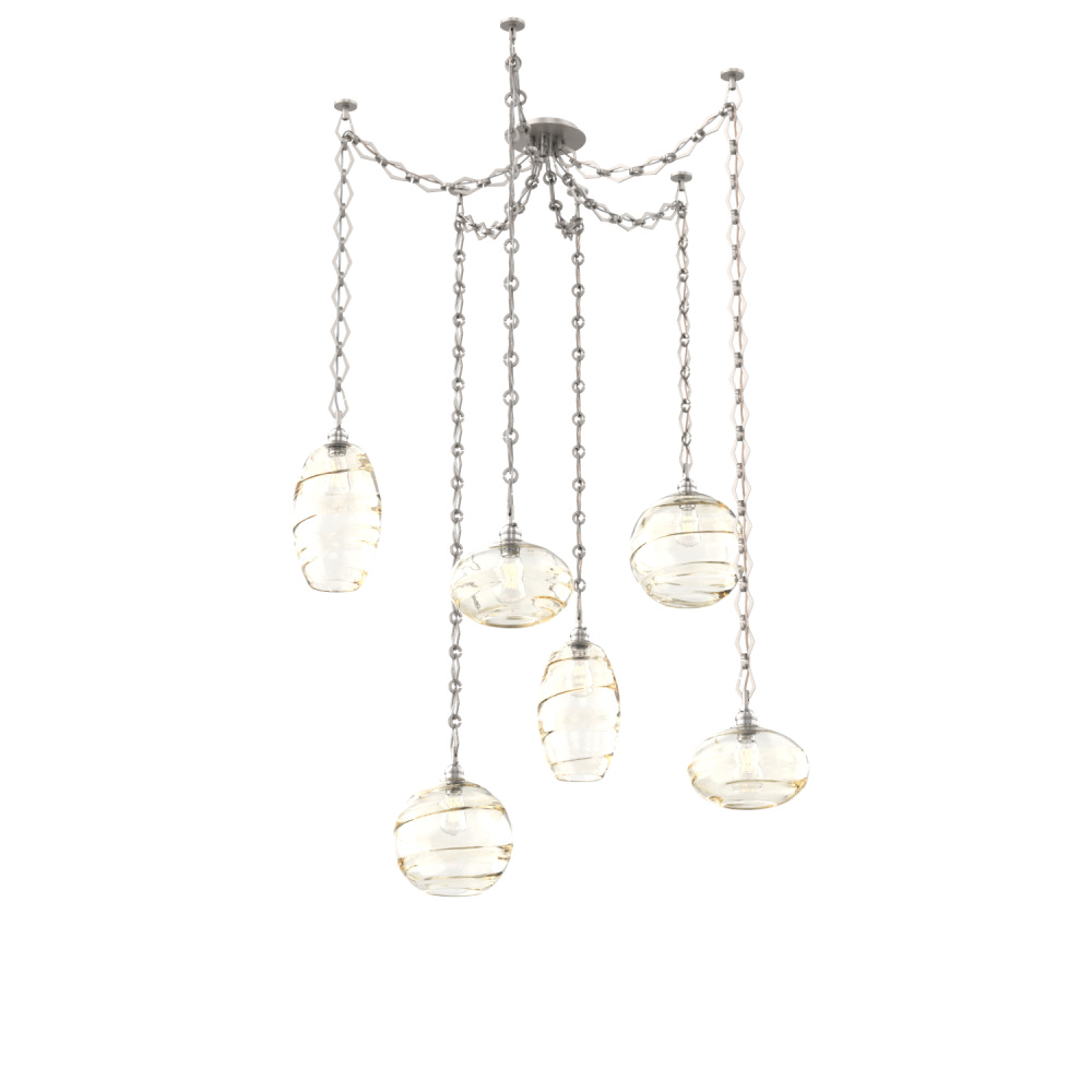 Misto Multi Light Pendant Multi Port Canopy Beige Silver