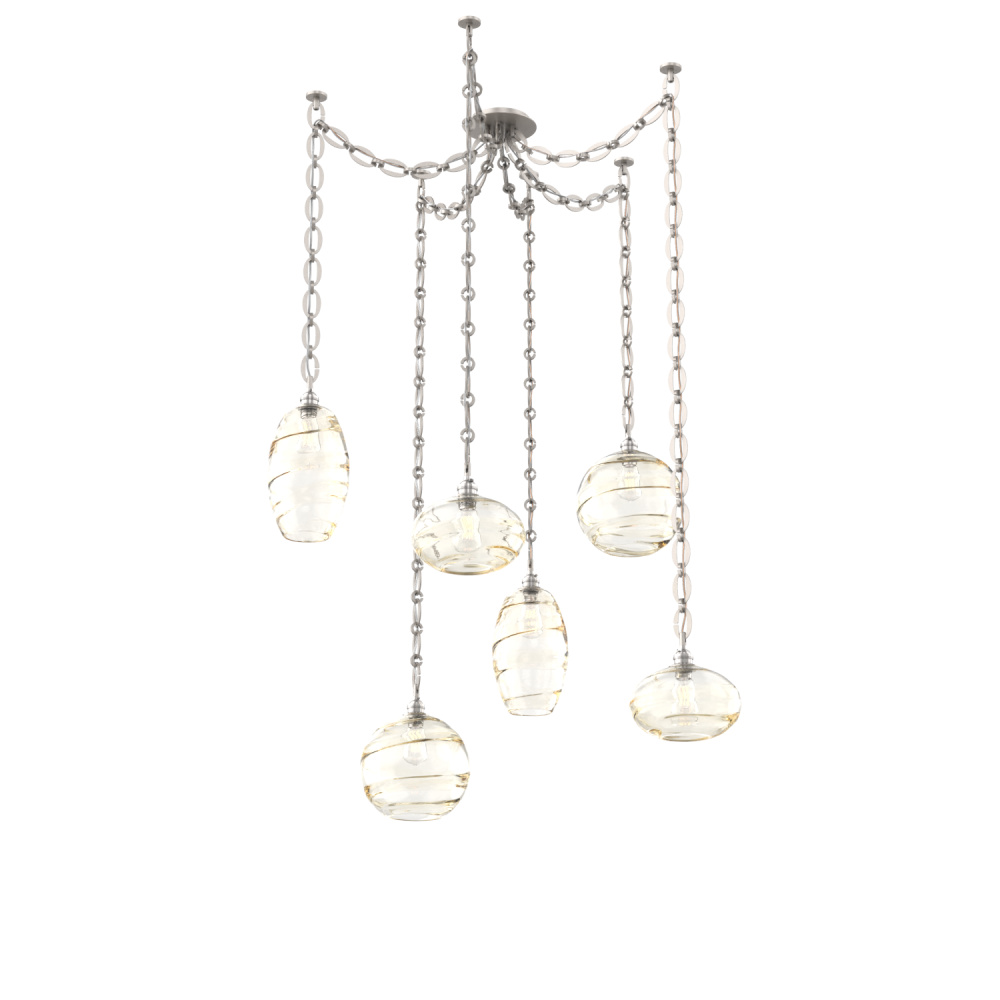 Misto Multi Light Pendant Multi Port Canopy Beige Silver