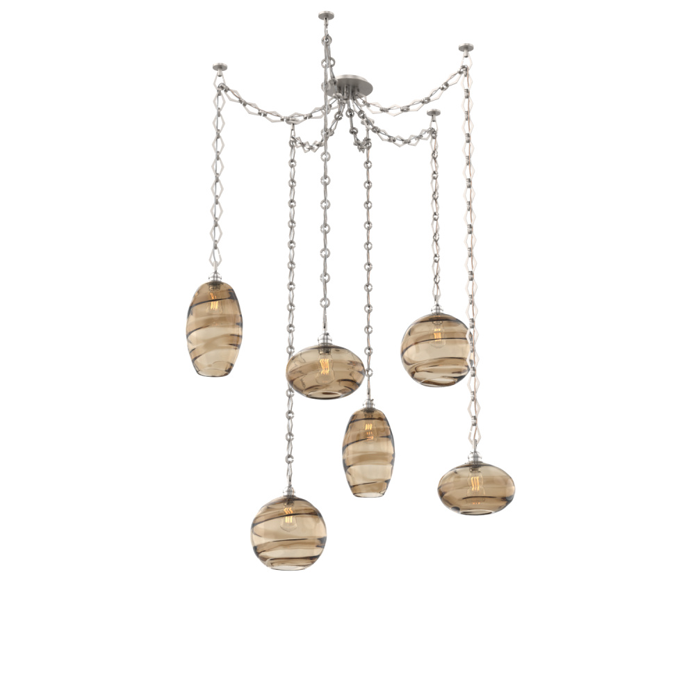 Misto Multi Light Pendant Multi Port Canopy Beige Silver